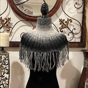 Chic Ombre Knit Fringe Capelet.